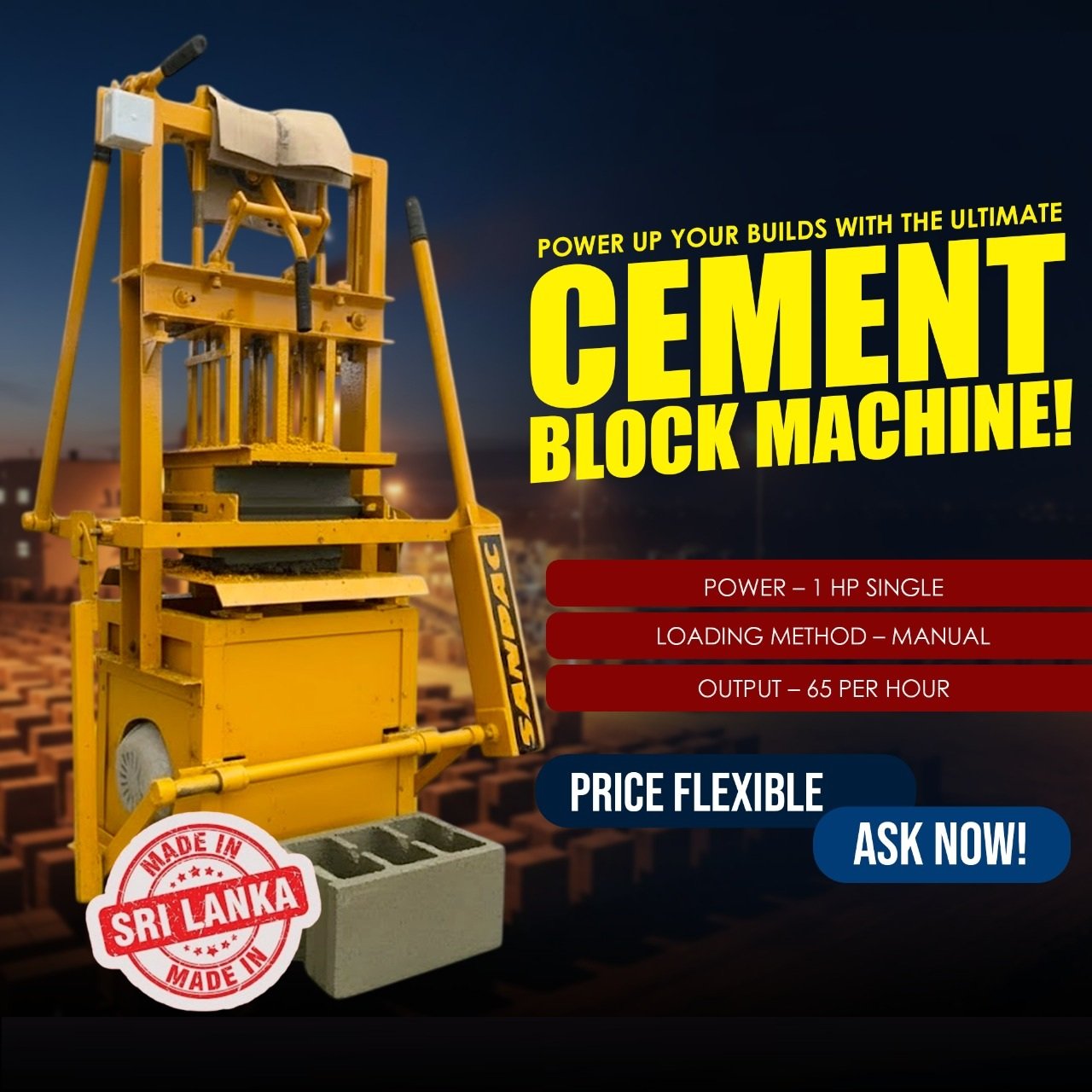 cement block machine for sale sri lanka