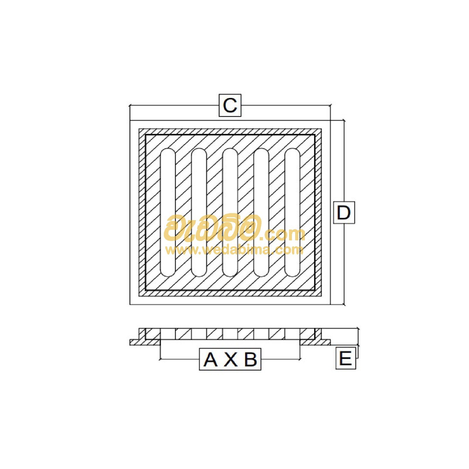 300mm x 300mm Cast-iron Grating Cover with Frame