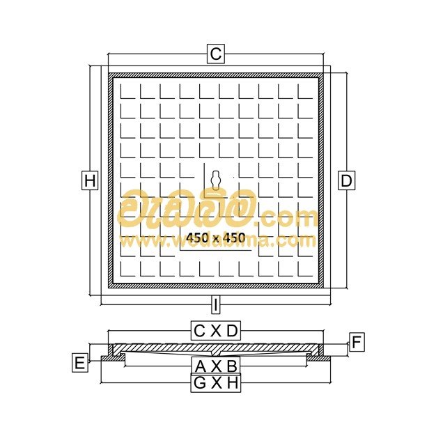 300mm x 300mm Clear Open Double Seal Cast-Iron Manhole Cover with Frame